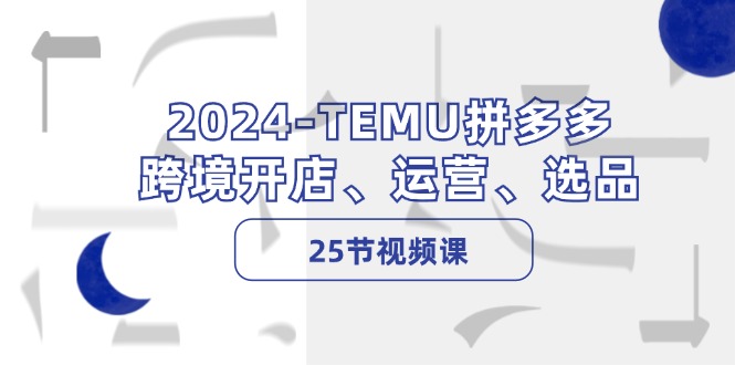2024-TEMU拼多多·跨境开店、运营、选品(25节视频课-985网创