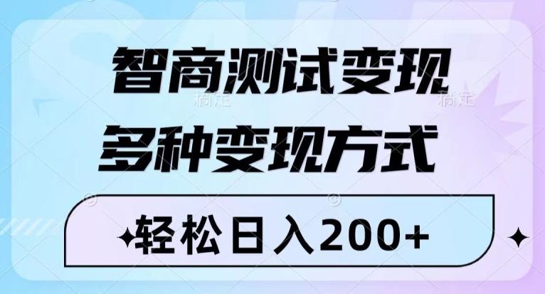 智商测试变现，轻松日入200+，几分钟一个视频，多种变现方式-985网创