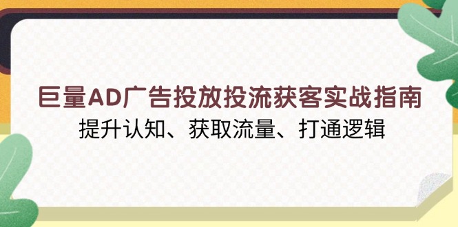 巨量AD广告投放投流获客实战指南，提升认知、获取流量、打通逻辑-985网创