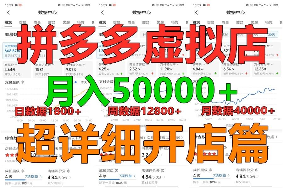 拼多多虚拟电商训练营月入40000+你也行，暴利稳定长久，副业首选-985网创