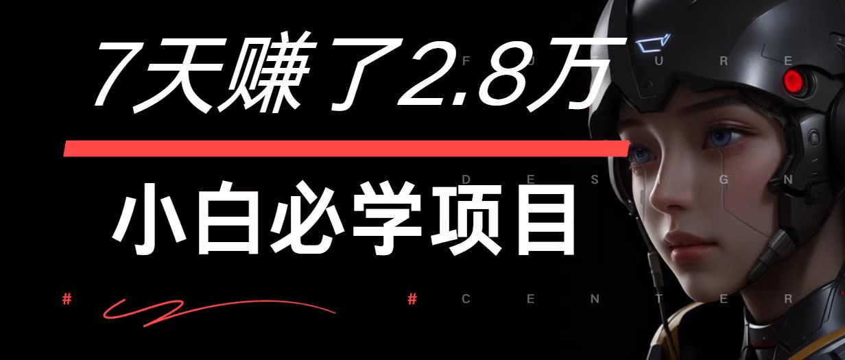 7天赚了2.8万！每单利润最少500+，轻松月入7万+小白有手就行-985网创