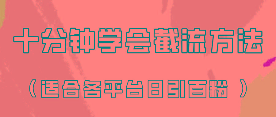 十分钟学会各大平台节流，矩阵日引几百创业粉(像素级教程)！-985网创