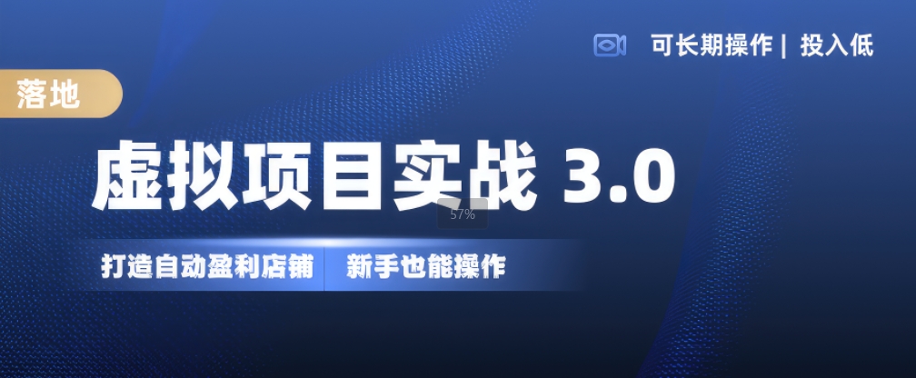 虚拟项目实战3.0，打造自动盈利店铺，可长期操作投入低，新手也能操作-985网创