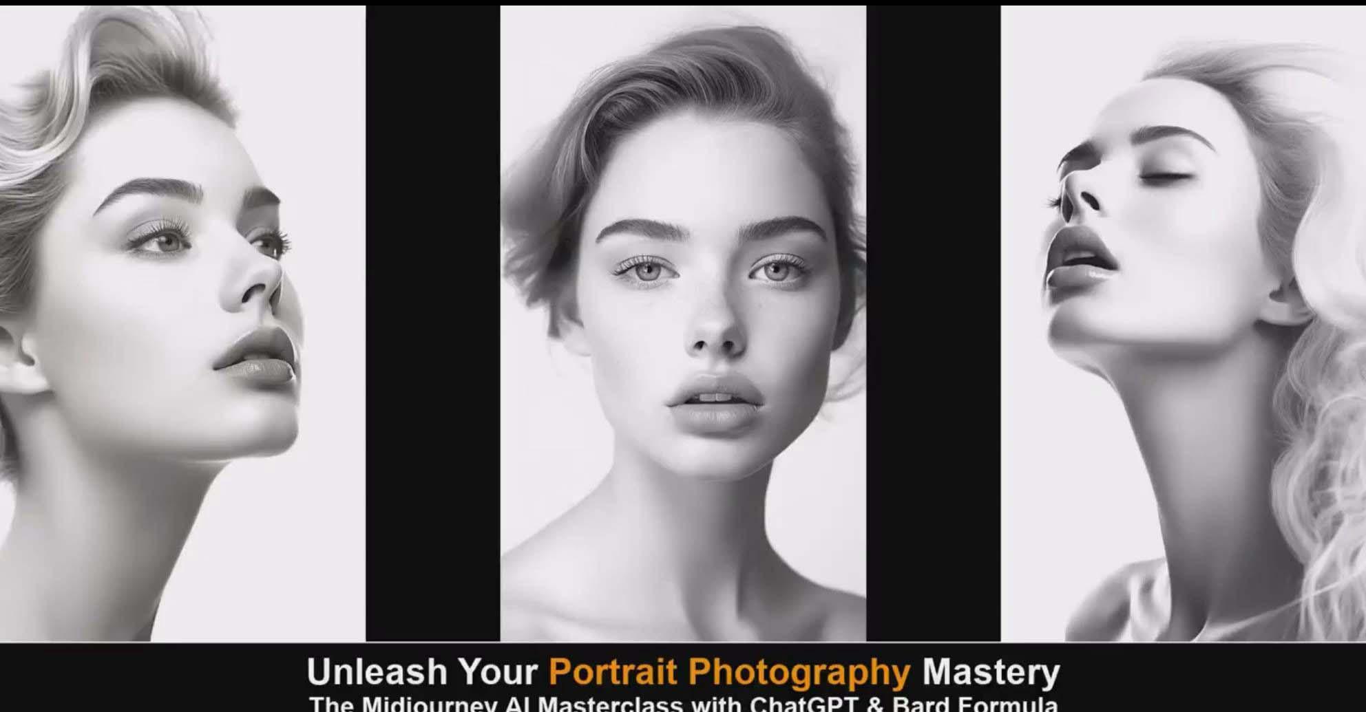 图片[1]-(9312期)Midjourney v5 ChatGPT 和 Bard AI人工智能人像摄影大师班-15节-中英字幕-985网创