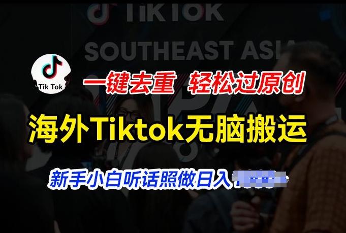 海外Tiktok短视频无脑搬运，一键去重轻松过原创，新手小白听话照做日入几张【揭秘】-985网创