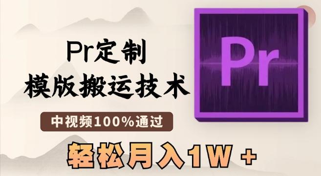 最新Pr定制模版搬运技术，中视频100%通过，几分钟一条视频，轻松月入1W＋【揭秘】-985网创