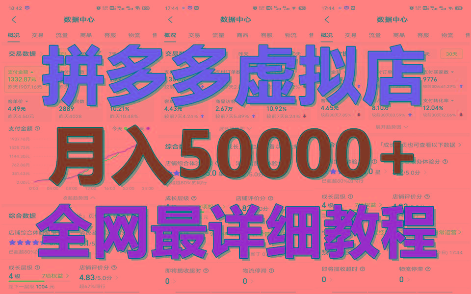 拼多多虚拟电商训练营月入50000+你也行，暴利稳定长久，副业首选-985网创