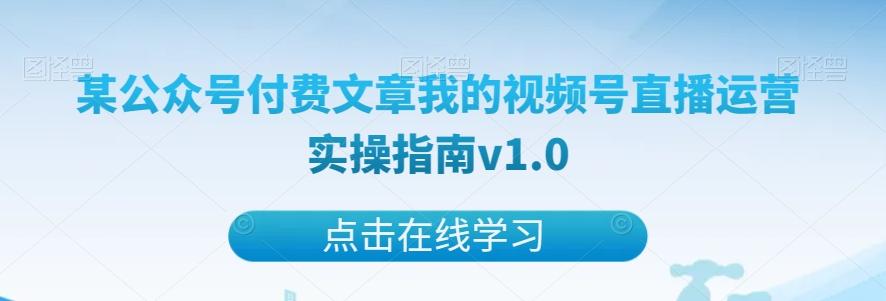 某公众号付费文章我的视频号直播运营实操指南v1.0-985网创