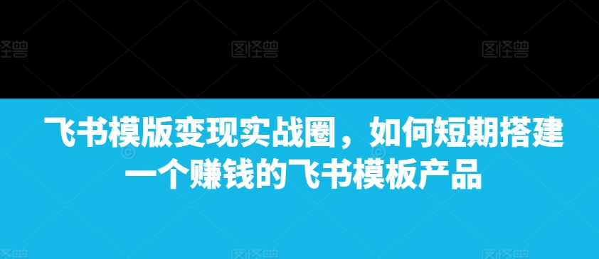 飞书模版变现实战圈，如何短期搭建一个赚钱的飞书模板产品-985网创
