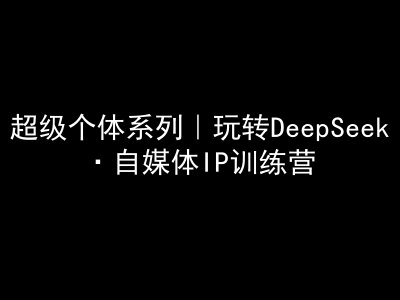 超级个体系列，玩转DeepSeek·自媒体IP训练营，deepseek教程-985网创